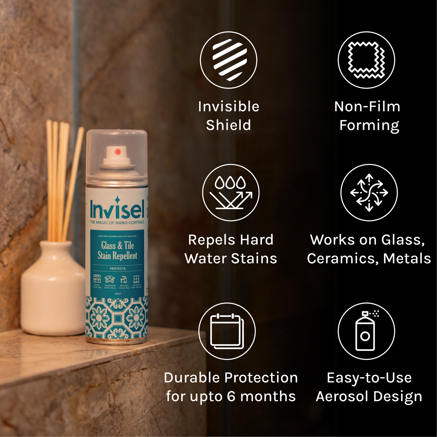 Glass & Tile Stain Repellent + Hardwater Stain Remover